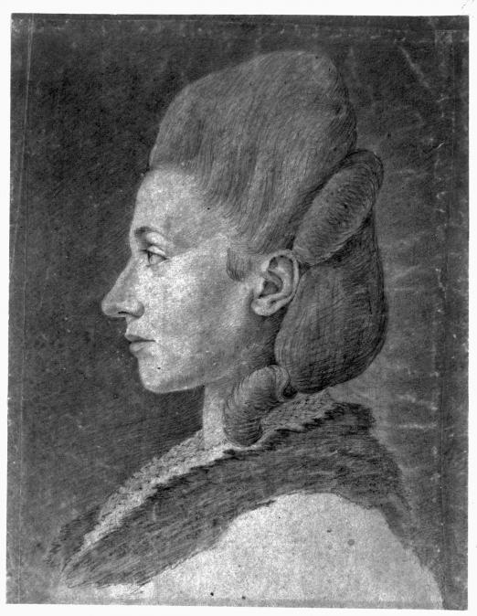 Goethes Zeichnung von Charlotte von Stein; um 1777