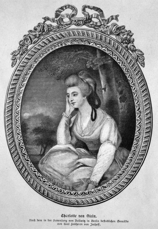 Charlotte von Stein, Zeichnung nach Freiherr von Imhoff