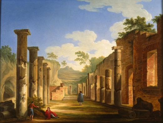 Adolf Friedrich Harper: Quadriportikus des Großen Theaters in Pompeji