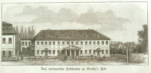Das Weimarer Hoftheater zu Goethes Zeit (Kupferstich, 1860)
