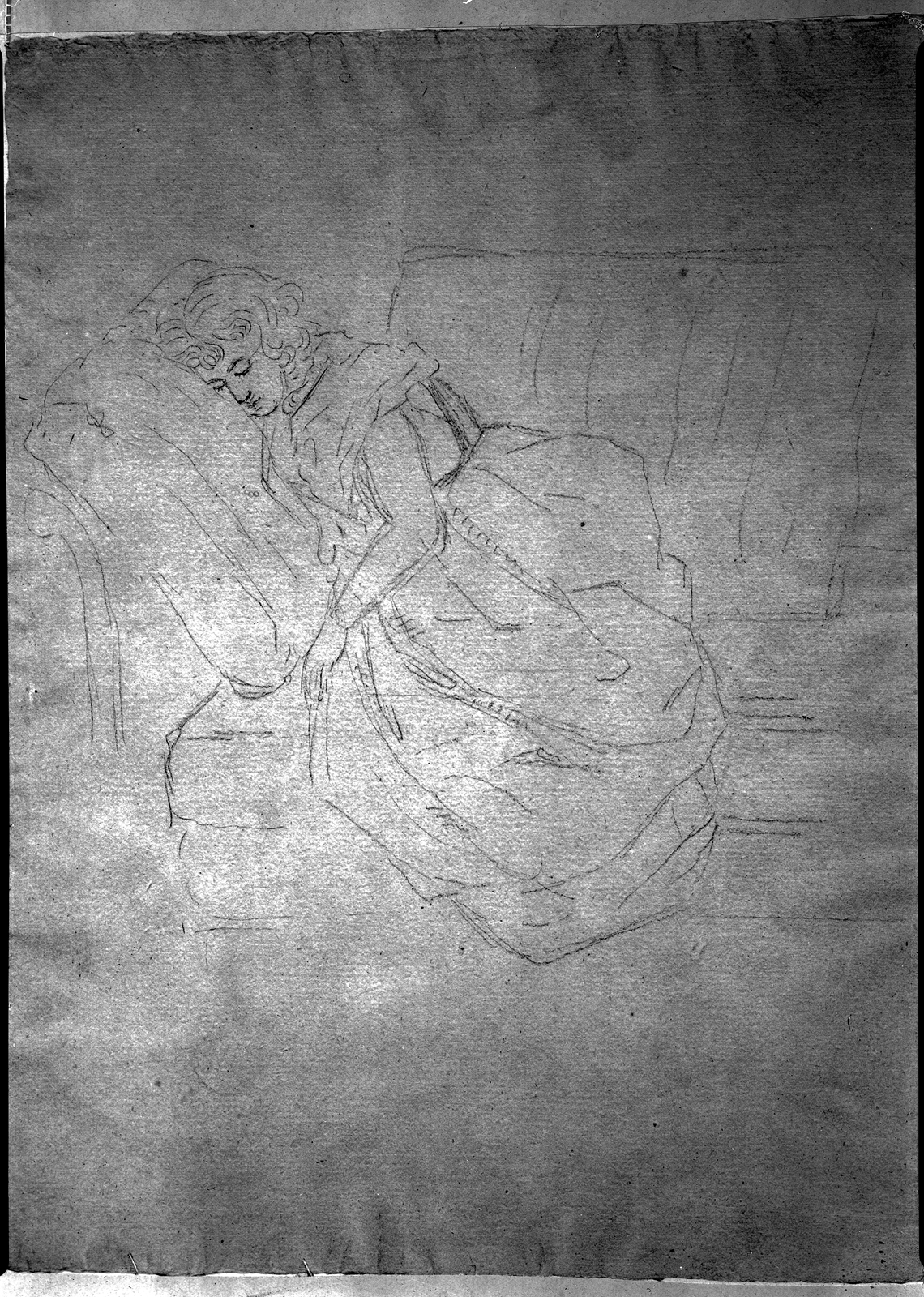 Christiane "schlafend", gezeichnet von Johann Wolfgang von Goethe