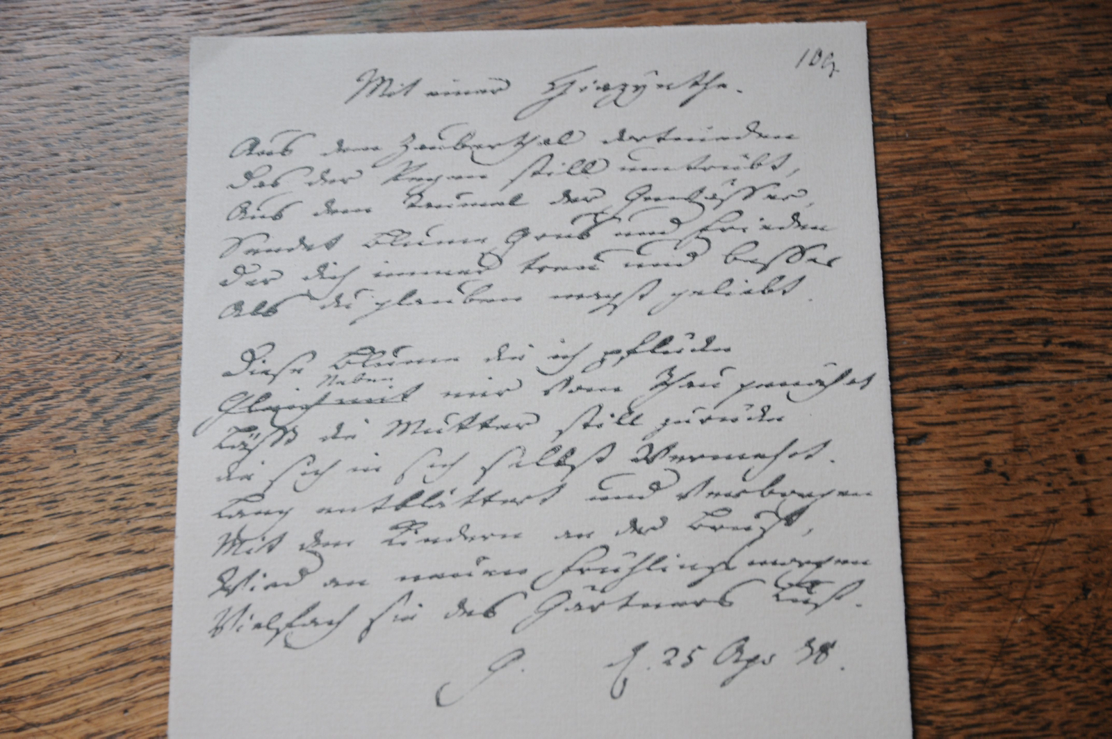 Handschrift von Goethe