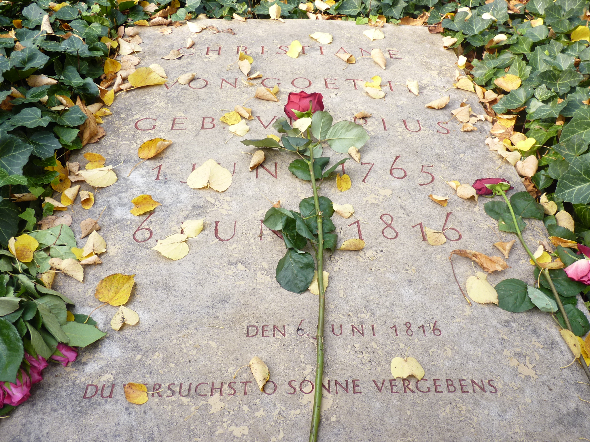 Grabplatte von Christianes Begräbnis